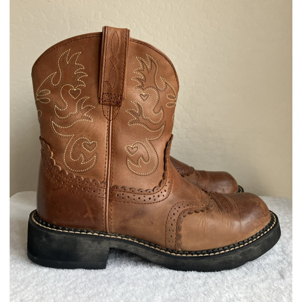 Ariat FATBABY Cowgirl Boots Womens Mid-Calf Brown Leather Western 10000860 9.5 B